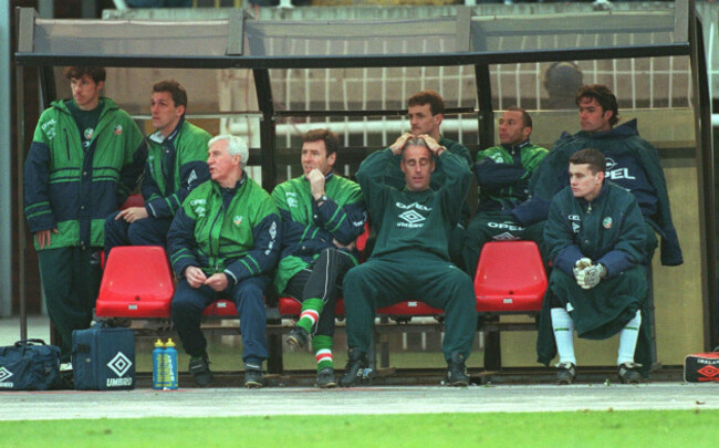 Mick McCarthy shows his despair. 2/4/1997.