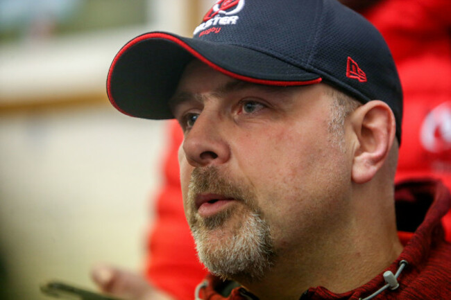 Dan McFarland during the post match press conference