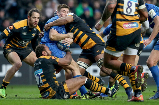 Jordan Larmour with Nizaam Carr and Gaby Lovobalavu