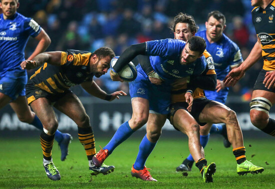 Robbie Henshaw with Gaby Lovobalavu and Michele Campagnaro