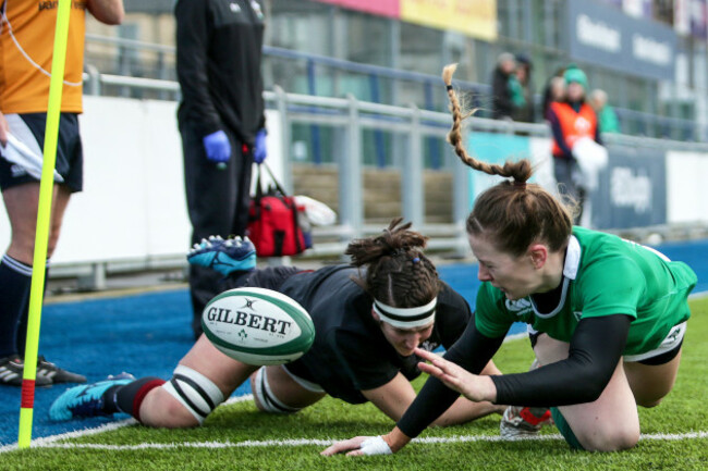 Lauren Delany is tackled