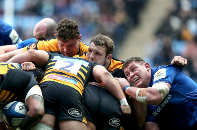 Tadhg Furlong with Joe Launchbury and Will Rowlands