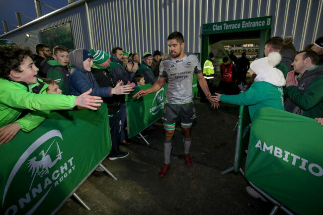 Jarrad Butler celebrate after the game with fans