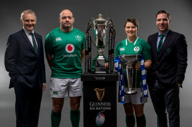 Joe Schmidt, Rory Best, Ciara Griffin and Adam Griggs