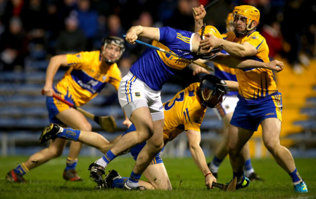 Seamus Callanan is fouled by Jason McCarthy to win a penalty