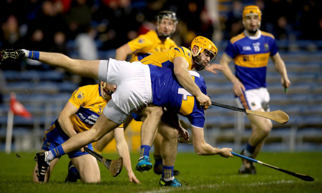 Seamus Callanan is fouled by Jason McCarthy to win a penalty