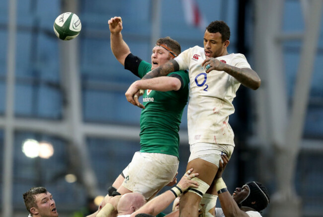 Donnacha Ryan with Courtney Lawes