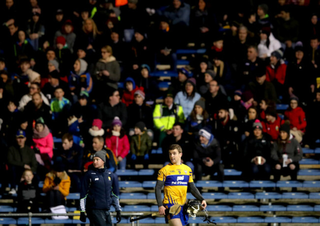 Tony Kelly leaves the pitch after being sent off