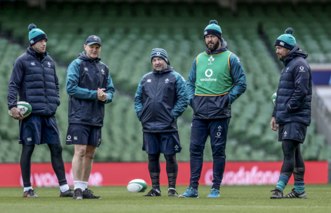 Simon Easterby, Joe Schmidt, Richie Murphy, Andy Farrell and Greg Feek