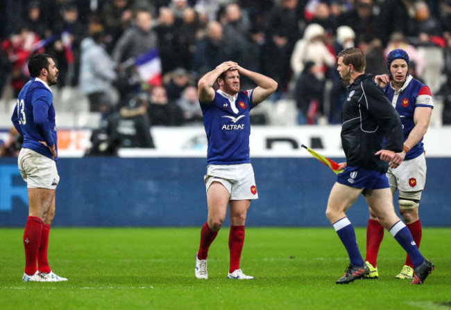 Geoffrey Doumayrou, Camille Lopez and Wenceslas Lauret dejected after the game