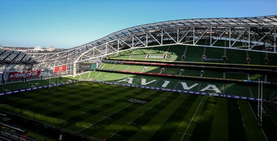 A view of the Aviva Stadium ahead of the game