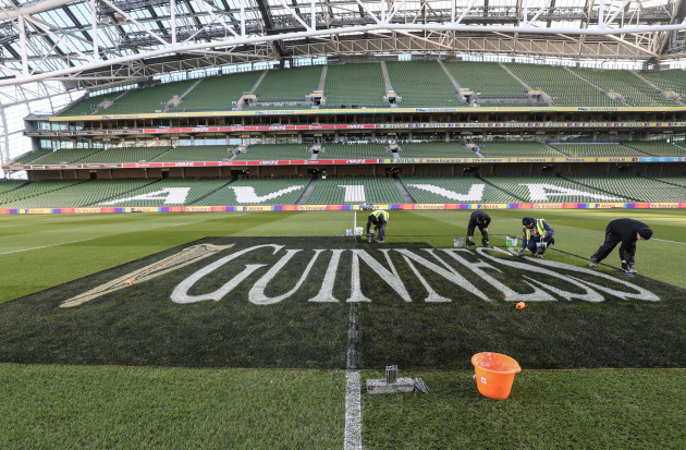 A general view of the Aviva Stadium ahead of the game