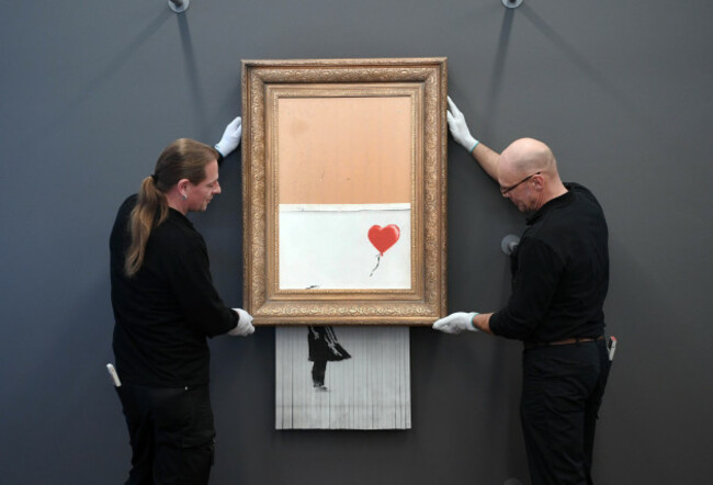Shredded Banksy picture in Baden-Baden