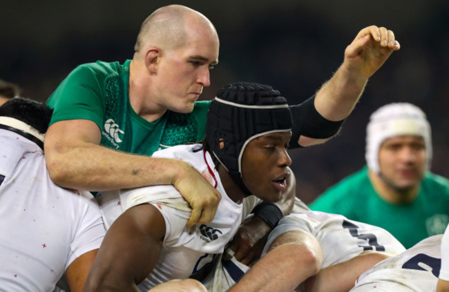 Devin Toner with England's Maro Itoje