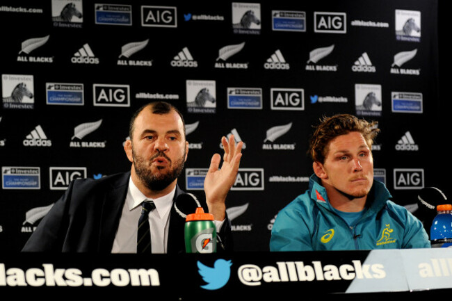 Micheal Cheika and Michael Hooper