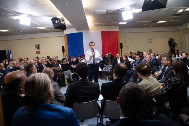 Emmanuel Macron Hosts The Grand Debat National - Evry