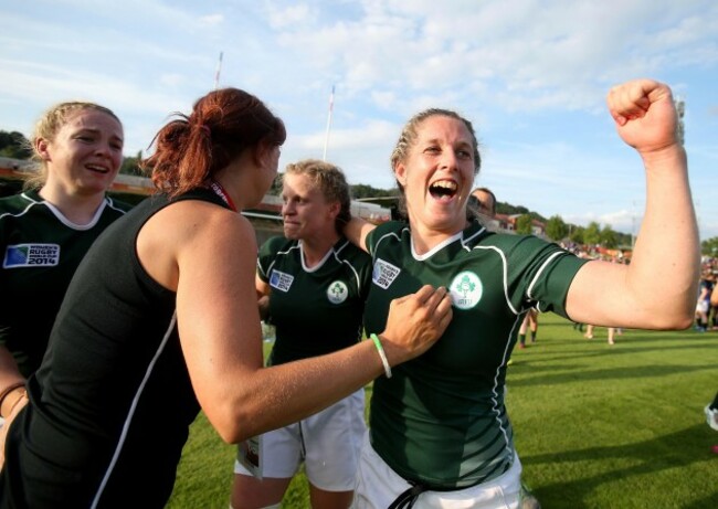 Alison Miller celebrates after the game
