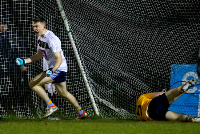 Cian O'Connor celebrates scoring a goal.