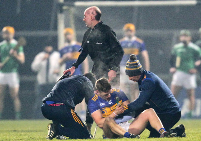 Dan McCormack is treated for an injury