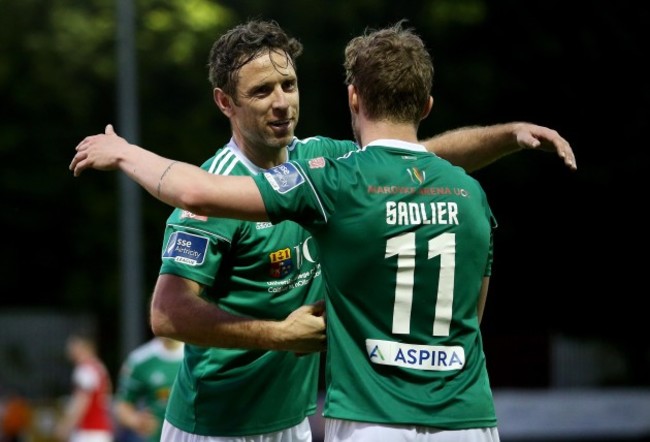 Kieran Sadlier celebrates scoring a late goal Alan Bennett