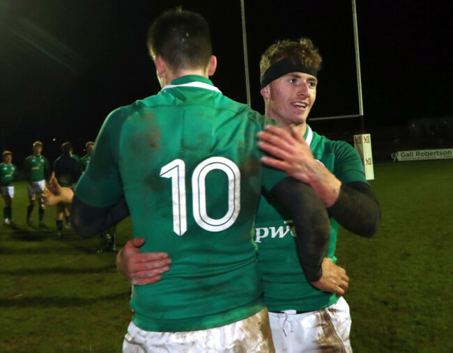 Harry Byrne and Jonathan Wren celebrate