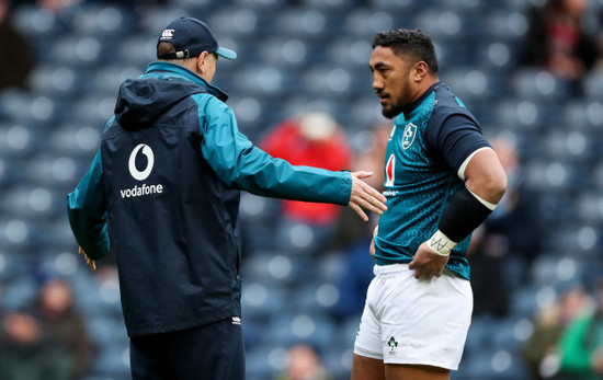 Joe Schmidt and Bundee Aki before the game