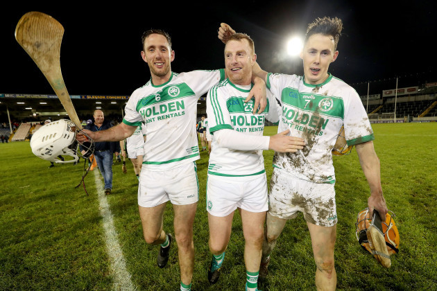 Michael Fennelly, Mark Aylward and Richie Reid celebrate after the game