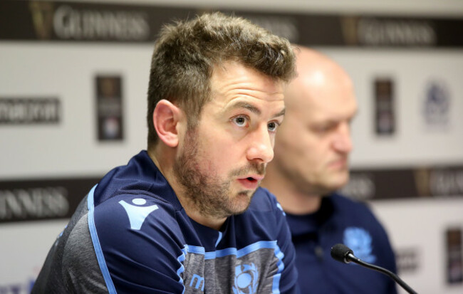 Greig Laidlaw during the post match press conference
