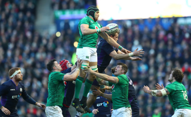 Ultan Dillane steals a line out from Jonny Gray