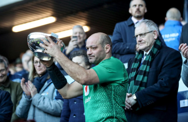 Rory Best lifts the Centenary Quaich