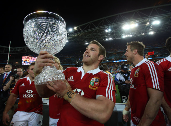 Sean O'Brien celebrates with the trophy