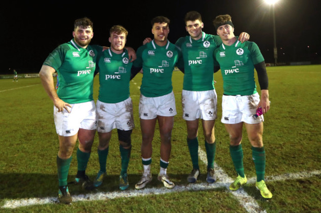 Michael Milne, David Hawkshaw, Conor Phillips, Harry Byrne and Jonathan Wren celebrate