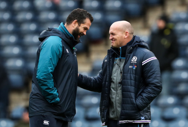 Andy Farrell with Gregor Townsend before the game