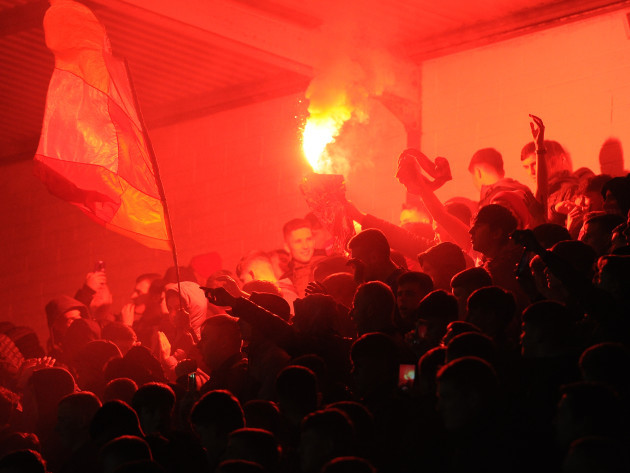 St Patrick's Athletic supporters celebrate