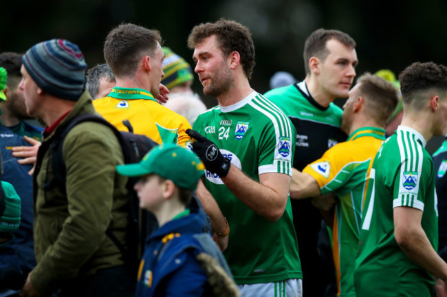 Ronan Steede with Eamonn Mac Aoidh at the final whistle