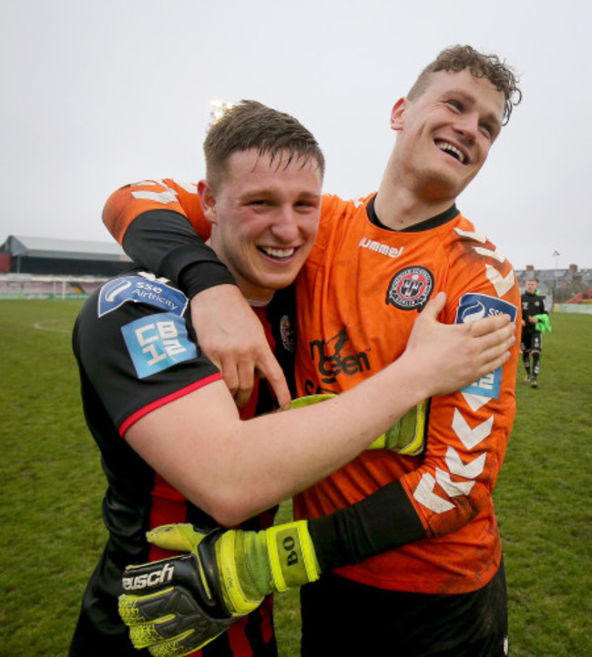 Colin McCabe and Dan Casey celebrate winning