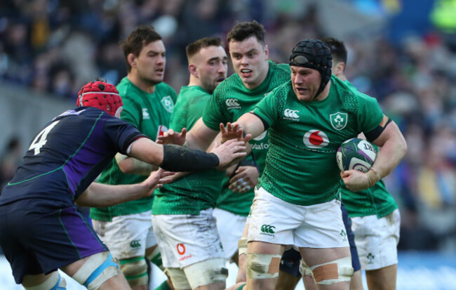 Ireland&rsquo;s Sean O'Brien supported by James Ryan