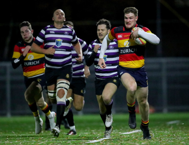 Peter Sullivan on his way to scoring a try
