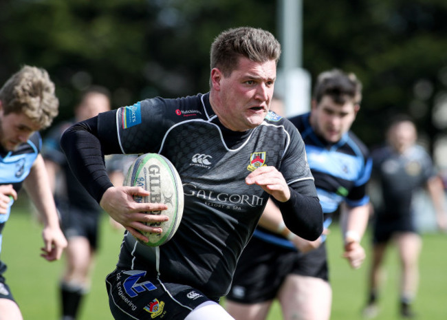 Roger McBurney breaks clear to score an early try