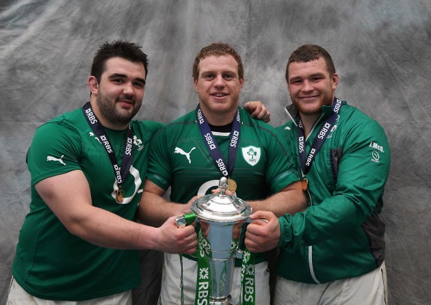 Marty Moore, Sean Cronin and Jack McGrath with the trophy