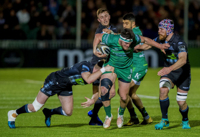 Stafford McDowall and Tim Swinson tackle Tom Daly