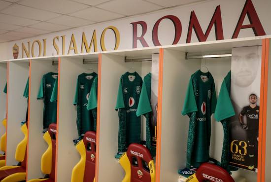 A general view the Ireland dressing room before the game