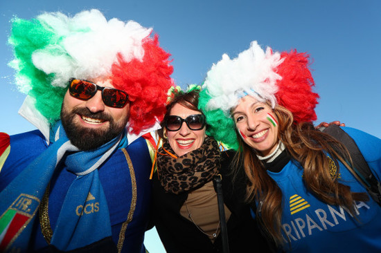 Jannet Keetan from Dublin with Italy fans