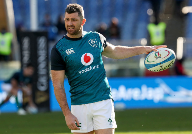 Rob Kearney during the warm up