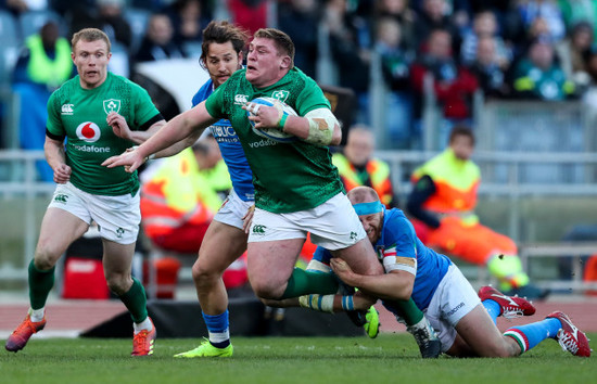 Tadhg Furlong with Leonardo Ghiraldini