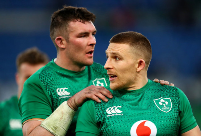 Peter O'Mahony and Andrew Conway after the game