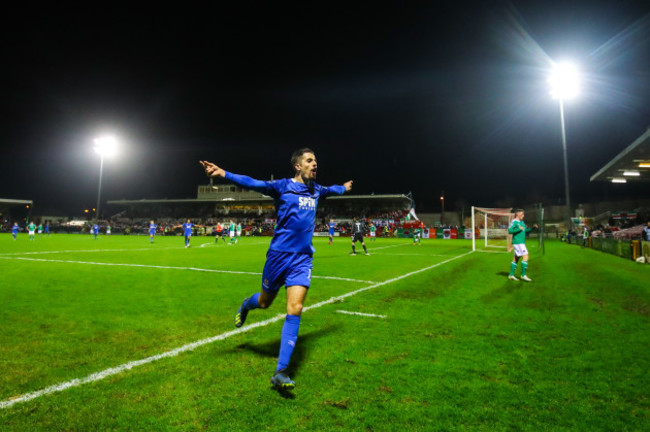 Zak Elbouzedi celebrates scoring a goal