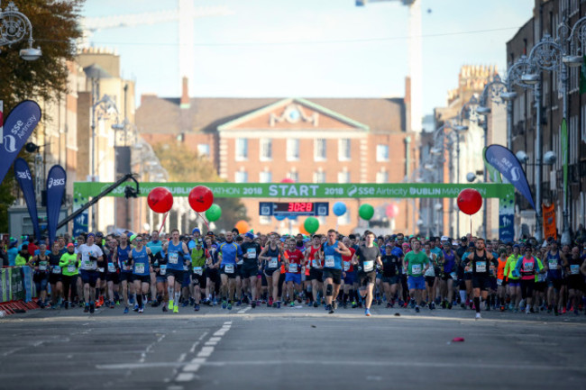 A view of the runners at the start line