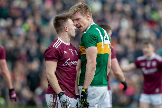 Eoghan Kerin and Tommy Walsh exchange words during the game