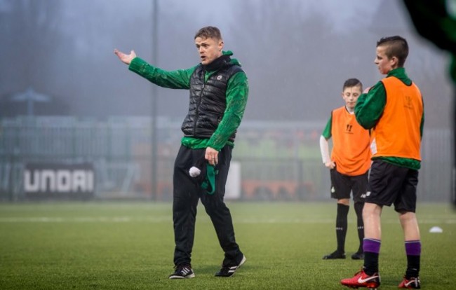 Damien Duff training the U15 boys